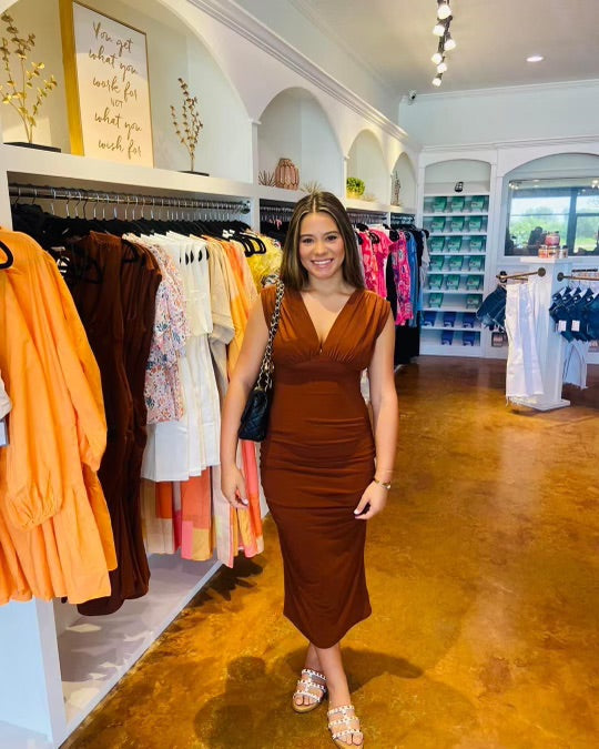 Caramel Cocktail Dress