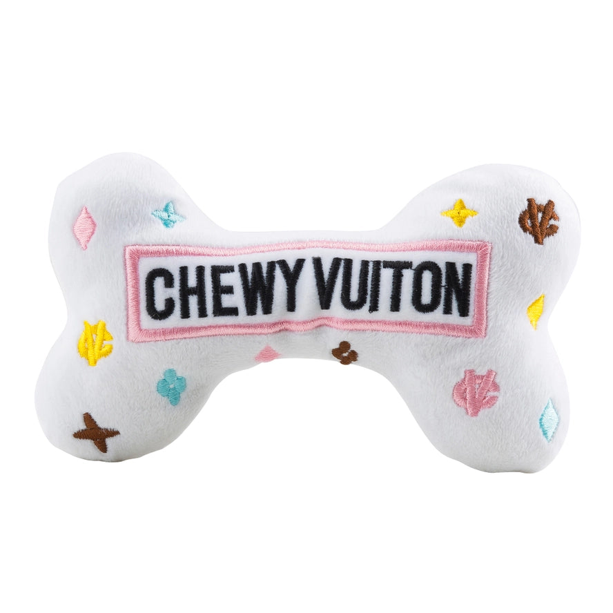 White Chewy Vuiton Dog Toy