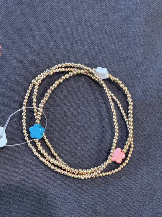 3 Gold and Multi Bracelets