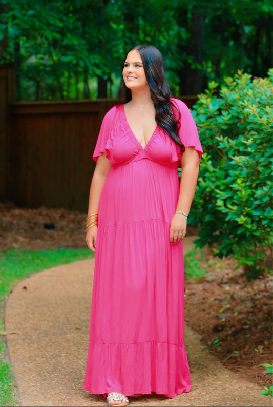 Fuchsia maxi dress