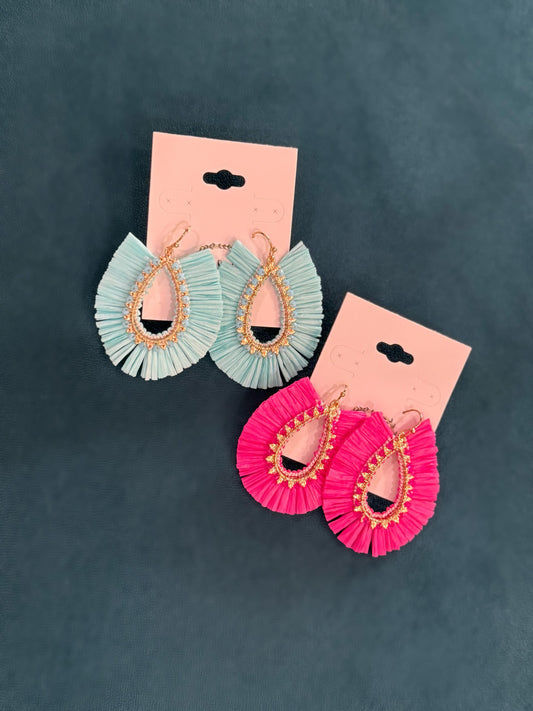 Raffia Teardrop Earrings