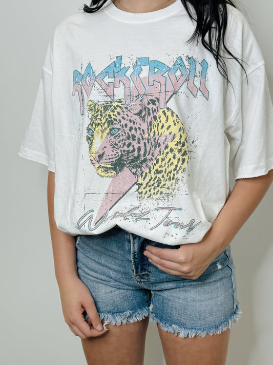 ROCK N ROLL LEOPARD TSHIRT